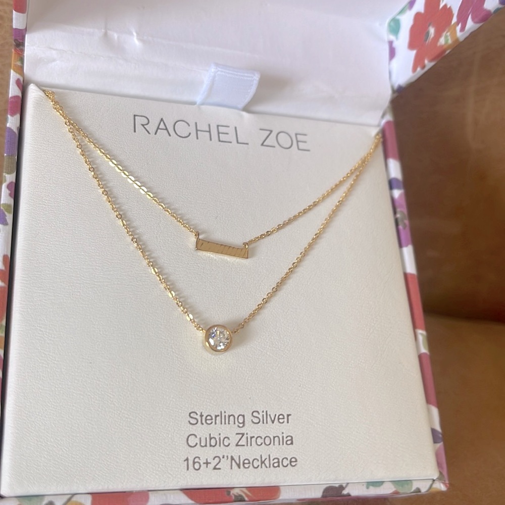 Rachel Zoe 925 Sterling CZ Gold Tone . New